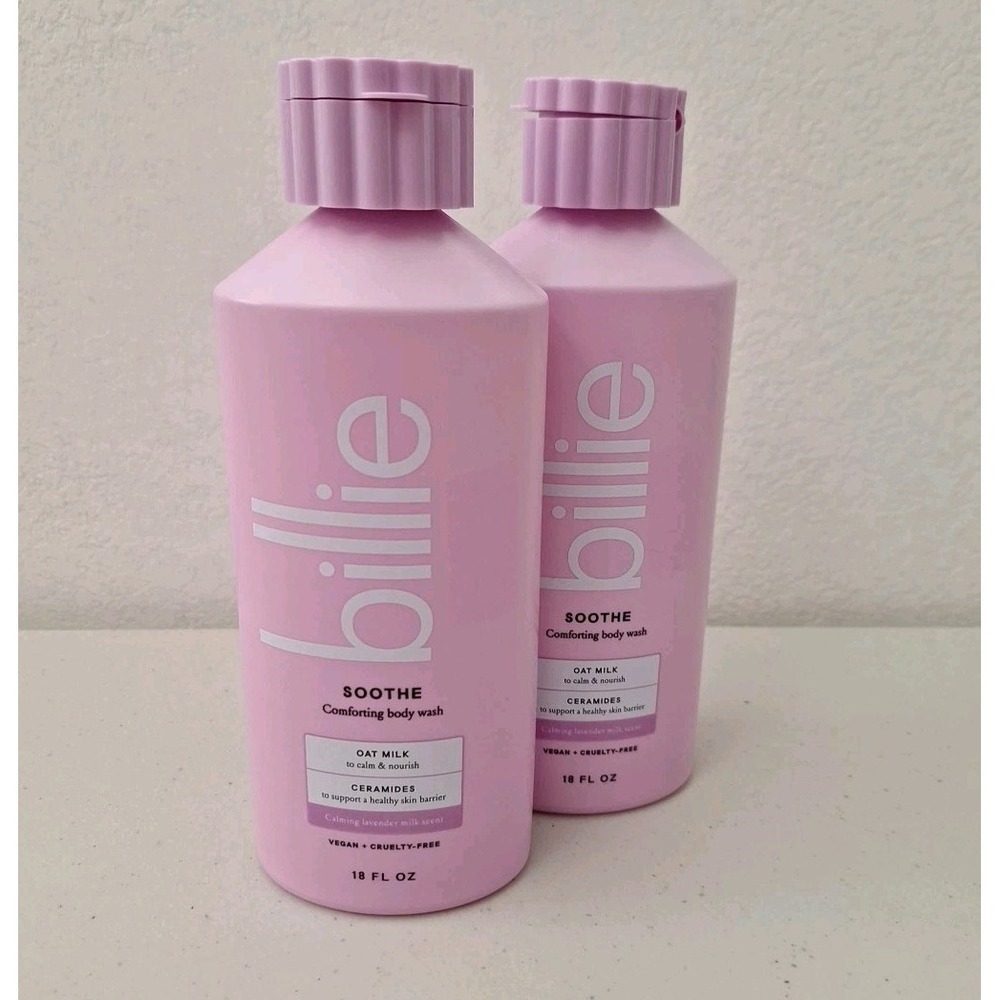 Billie Soothe Comforting Body Wash Ceramides Oat & Lavender Milk Set 2 NEW USA
